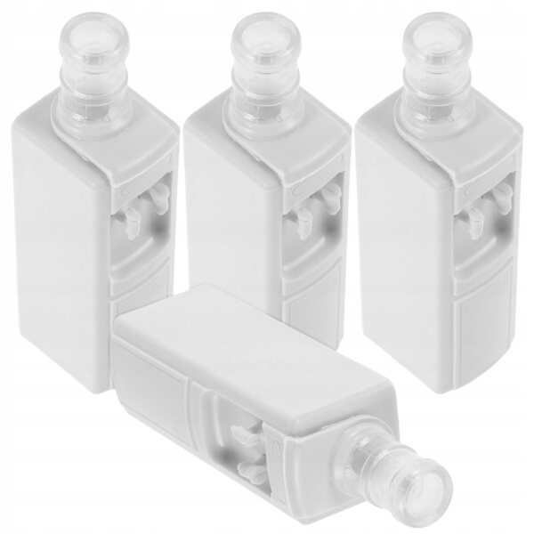 Lot de 4 mini distributeurs d'eau en plastique blanc pour enfants décoratifs et éducatifs