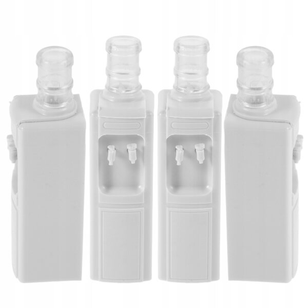 Lot de 4 mini distributeurs d'eau en plastique blanc pour enfants décoratifs et éducatifs