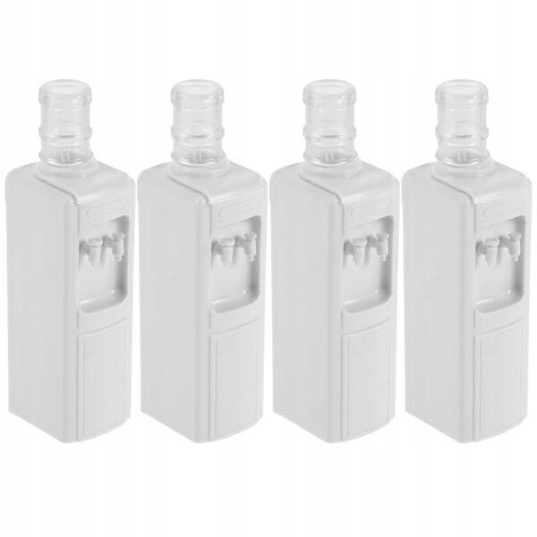 Lot de 4 mini distributeurs d'eau en plastique blanc pour enfants décoratifs et éducatifs