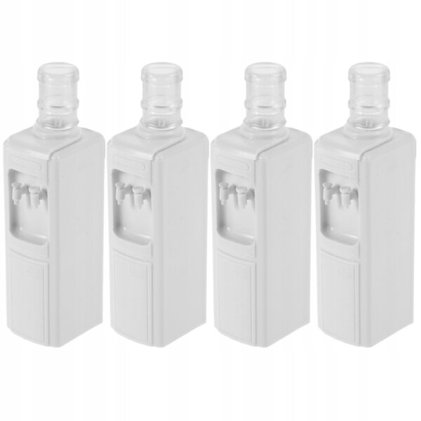 Lot de 4 mini distributeurs d'eau en plastique blanc pour enfants décoratifs et éducatifs