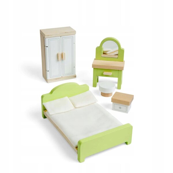 BigJigs Holzpuppen-Schlafzimmermöbel-Set 38001