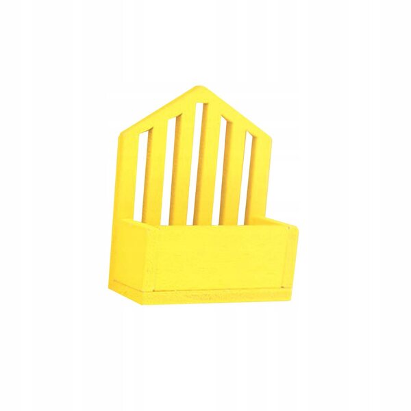 Mini Kosz in Legno 1:12 per Casa delle Bambole - Accessorio Decorativo Giallo