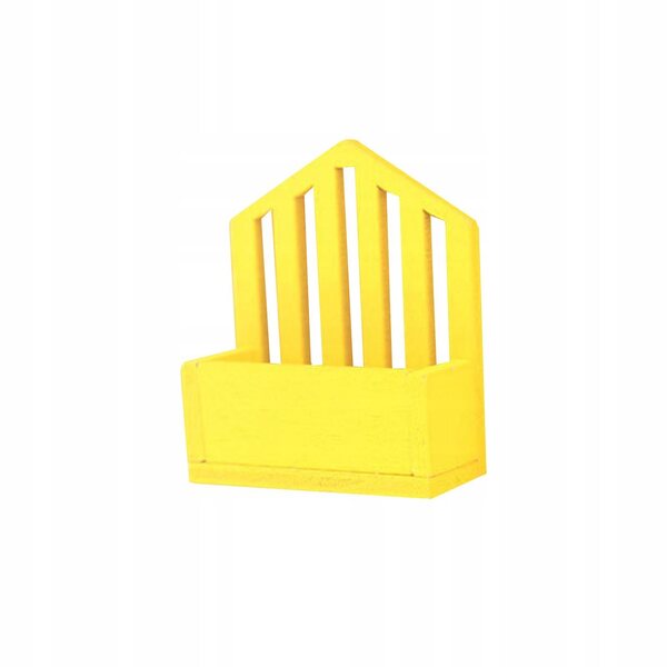 Mini Kosz aus Holz 1:12 für Puppenhaus - Dekoratives Accessoire Gelb
