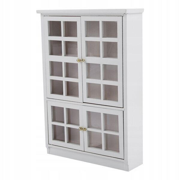 1:12 Puppenhaus aus Holz mit drei Etagen und transparenter Vitrine, elegante Dekoration