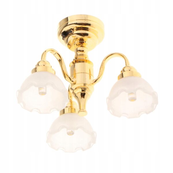 1:12 Puppenhaus-Miniatur-Deckenlampe aus langlebigem Metall
