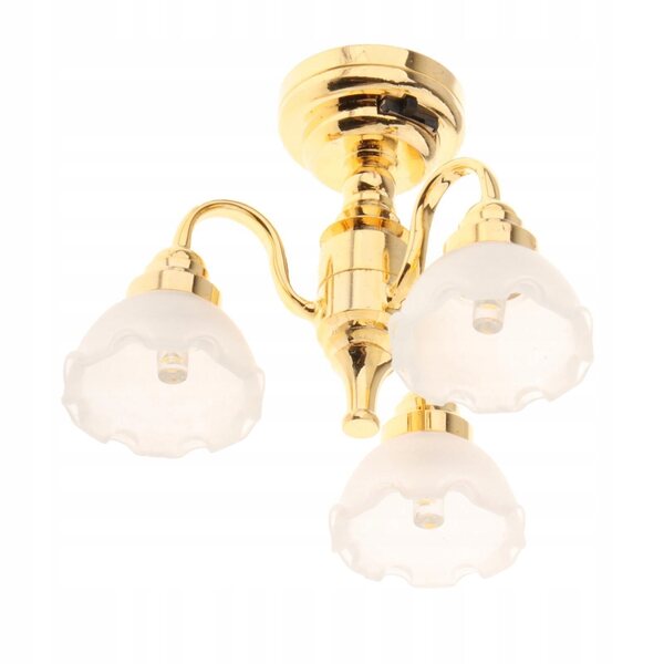 1:12 Puppenhaus-Miniatur-Deckenlampe aus langlebigem Metall