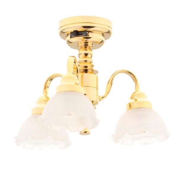 1:12 Puppenhaus-Miniatur-Deckenlampe aus langlebigem Metall