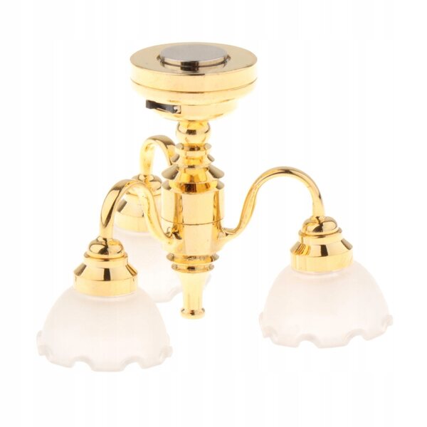 1:12 Puppenhaus-Miniatur-Deckenlampe aus langlebigem Metall