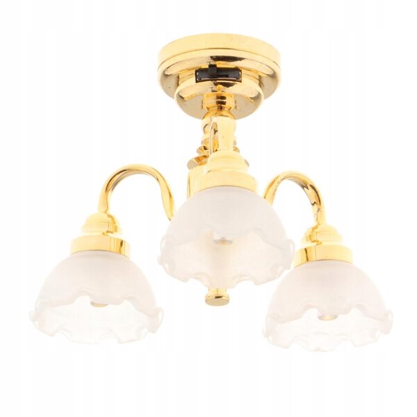 1:12 Puppenhaus-Miniatur-Deckenlampe aus langlebigem Metall