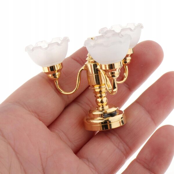 1:12 Puppenhaus-Miniatur-Deckenlampe aus langlebigem Metall