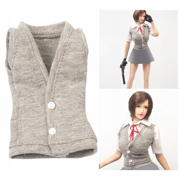 Mini gilet per ragazze lavorato a maglia per bambole da 12 pollici 1/6 figure
