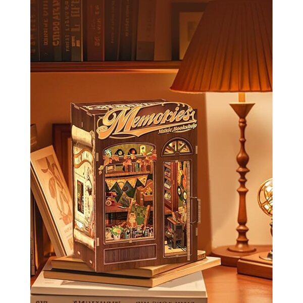 DIY-Set, Miniatur-Erinnerungen, Musikbuchhandlung, kreatives 3D-Puzzle aus Holz