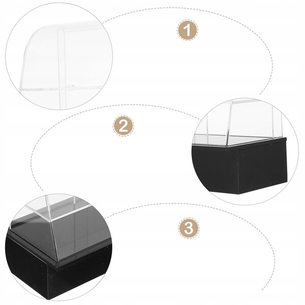 Miniatura mobiletto nero per dolci con porte scorrevoli per casa delle bambole 1/12