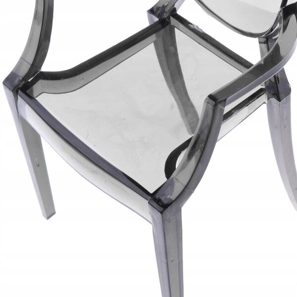 1/6 grauer Plastikstuhl für Puppen mit modernem und widerstandsfähigem Design