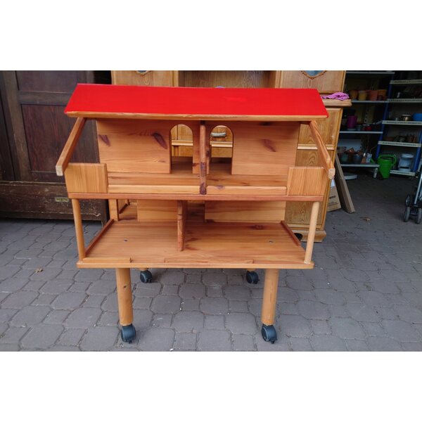 Großes Holzhaus für Kinder mit Rädern, solide und praktisch, ideal ab 16 Monaten