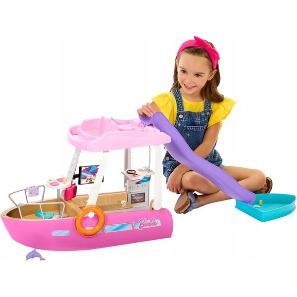 Barca da gioco con piscina, scivolo e oltre 20 accessori per bambini 3+