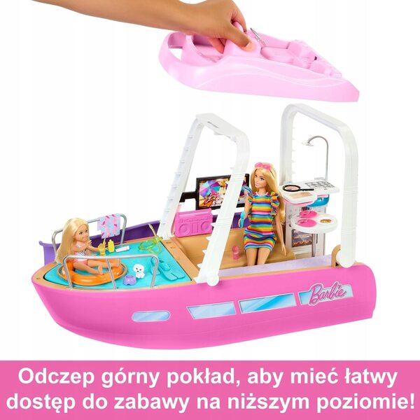 Barca da gioco con piscina, scivolo e oltre 20 accessori per bambini 3+