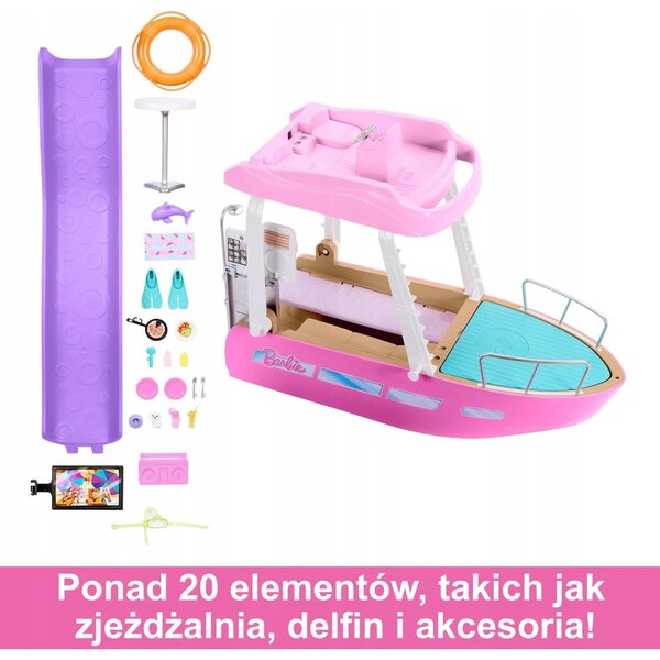 Barca da gioco con piscina, scivolo e oltre 20 accessori per bambini 3+