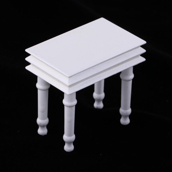 Mini modello pianoforte bianco decorativo in legno per casa delle bambole 1:12