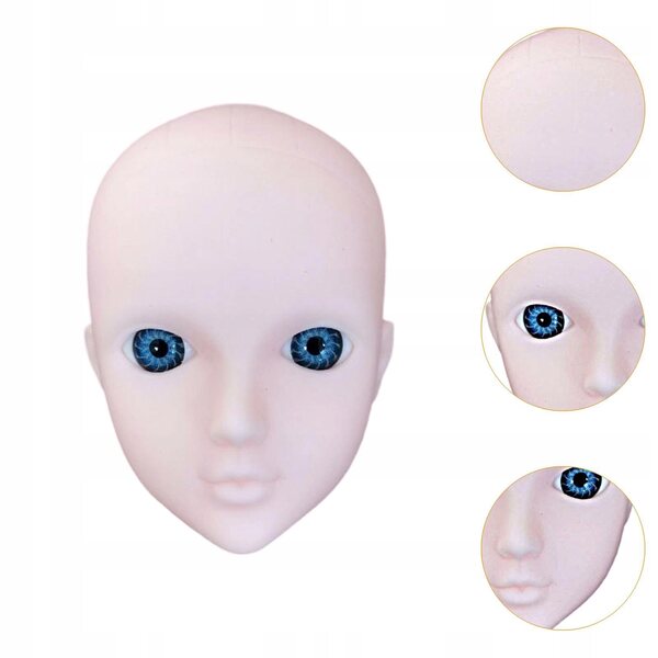 1/6 Głowa lalki 30cm Akcesoria dla lalek 30cm BJD Decor Girls Gifts niebieskie oczy