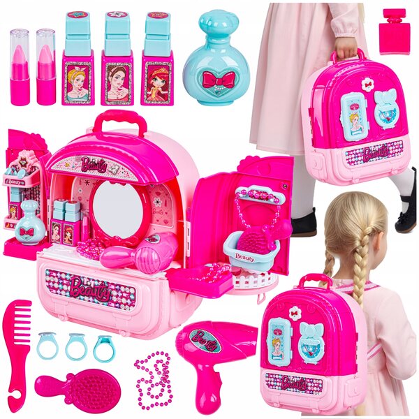 3-in-1-Kindertoaletka mit tragbarem Koffer und Kosmetikset