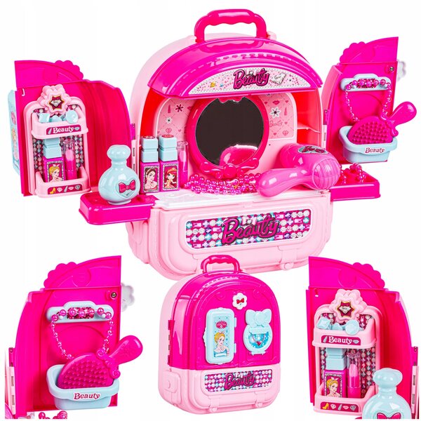 3-in-1-Kindertoaletka mit tragbarem Koffer und Kosmetikset
