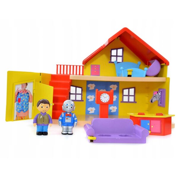 Justin's House Hausset mit Zubehör und Figuren, Doppelboden und Originalgeräuschen