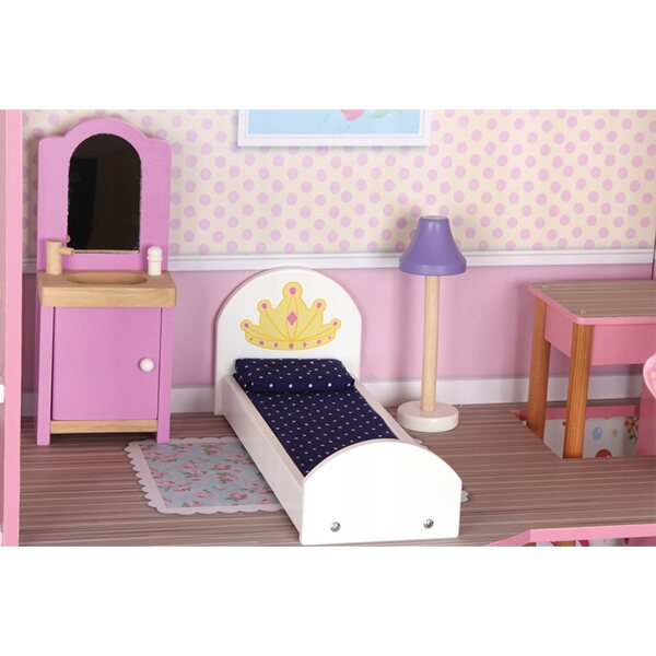 Grande casa delle bambole in legno Legler 121 cm con 15 mobili per bambini 4+