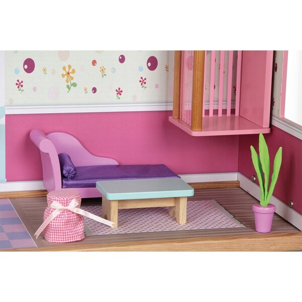 Grande casa delle bambole in legno Legler 121 cm con 15 mobili per bambini 4+