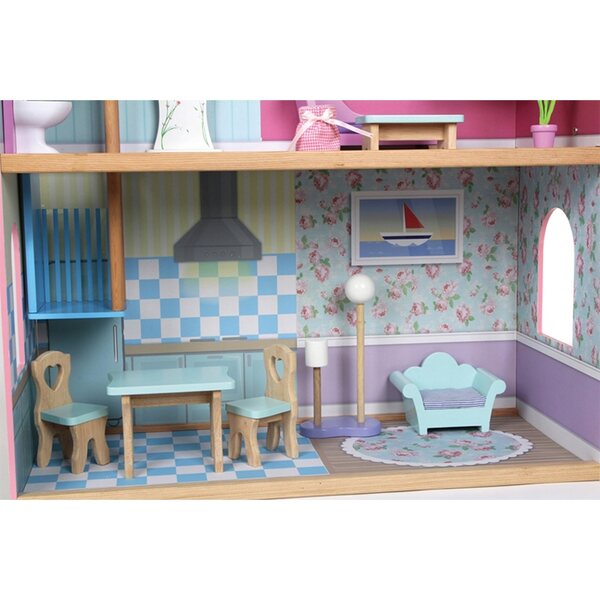 Grande casa delle bambole in legno Legler 121 cm con 15 mobili per bambini 4+