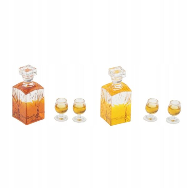 Miniature bottiglie di vino e bicchieri per casetta delle bambole scala 1:12