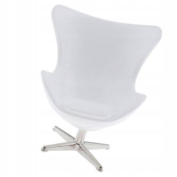 Chaise de maison de poupée blanche 1/6 avec siège pivotant, meubles en plastique élégants