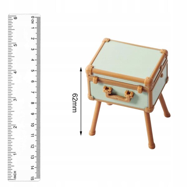 Etui Miniatura per Trucco 1:12 per Casa delle Bambole - Verde Realistico