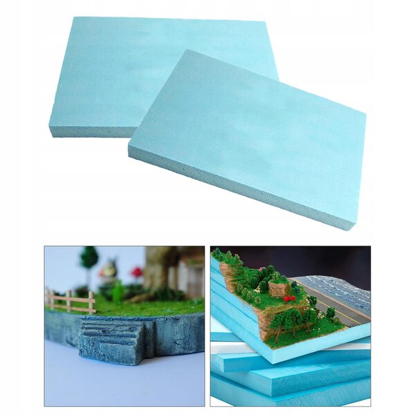 2x Bastelschaumplatten 30x20x3cm für Dioramen, Modellbau und Dekorationen