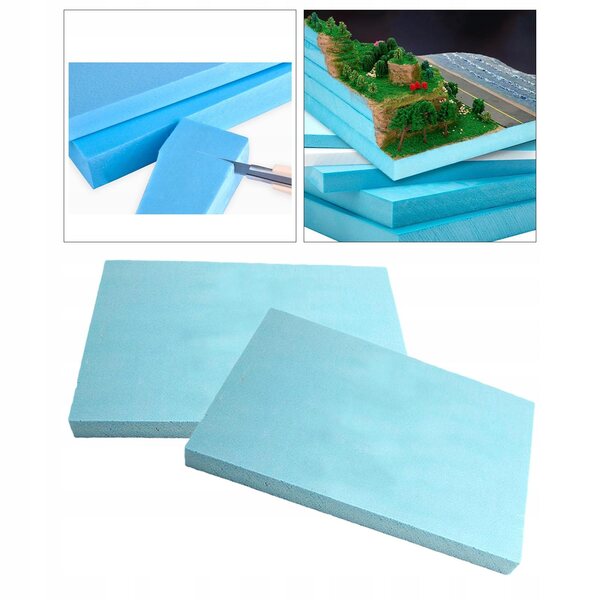 2x Bastelschaumplatten 30x20x3cm für Dioramen, Modellbau und Dekorationen