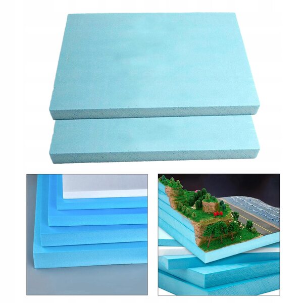 2x Bastelschaumplatten 30x20x3cm für Dioramen, Modellbau und Dekorationen