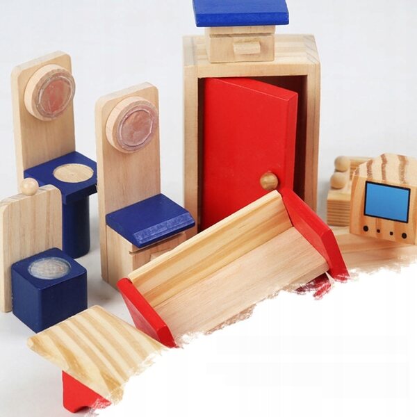 Casa in legno rossa da montare e giocare in modo creativo