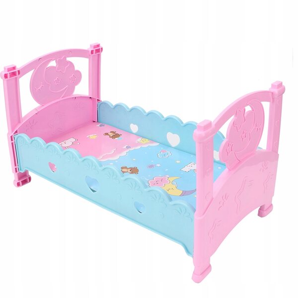 Mini letto per bambole in plastica resistente e sicuro, accessorio ideale per casa delle bambole