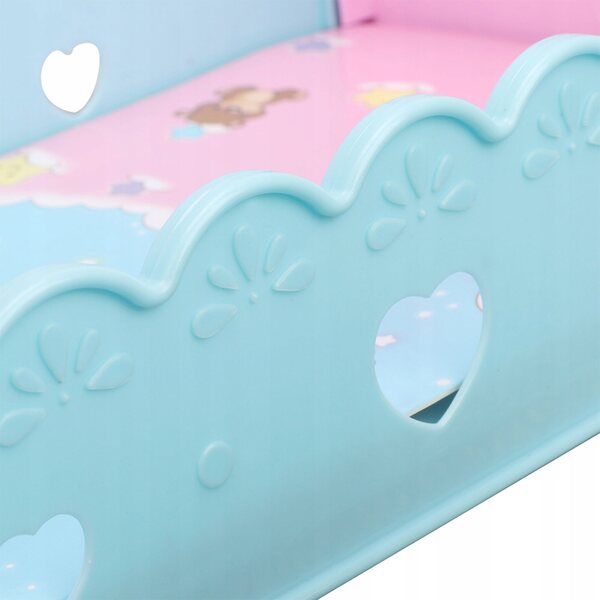 Mini letto per bambole in plastica resistente e sicuro, accessorio ideale per casa delle bambole