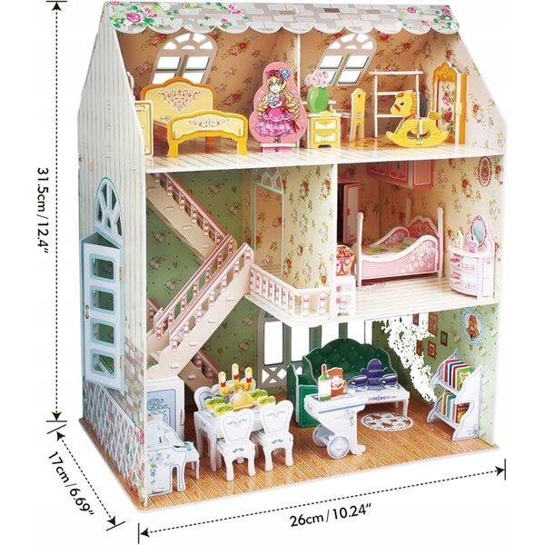 Domček 3D-Puzzle für Mädchen – 160 Teile, kreatives und lehrreiches Spiel