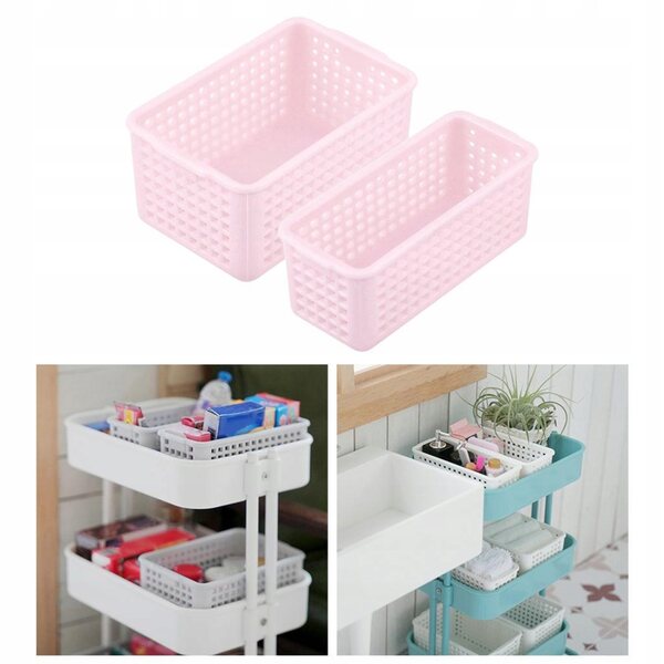 Set 2 Cesti Miniatura per Casa delle Bambole Scala 1:12 Decorazione Rosa