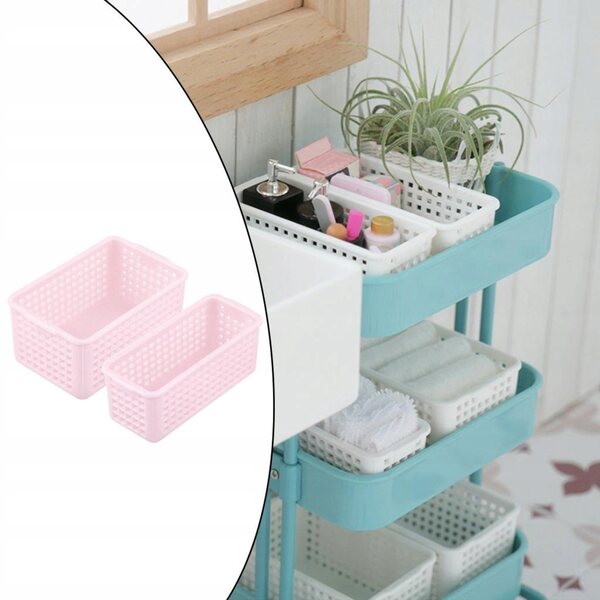 Set 2 Cesti Miniatura per Casa delle Bambole Scala 1:12 Decorazione Rosa