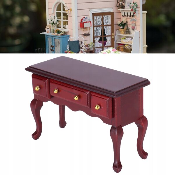 Mini-Holzschreibtisch für Puppenhaus, Retro-Dekoration und Kreativität