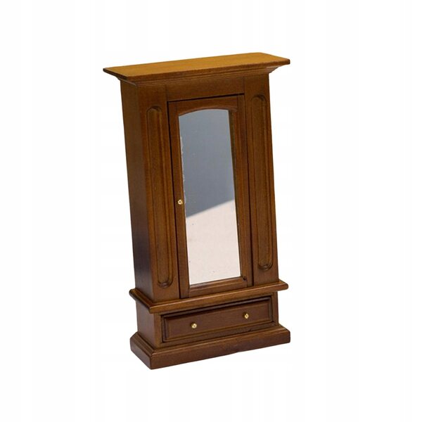Miniatura 1:12 Mobili in Legno per Casa delle Bambole - Mini Armadio Vintage con Specchio