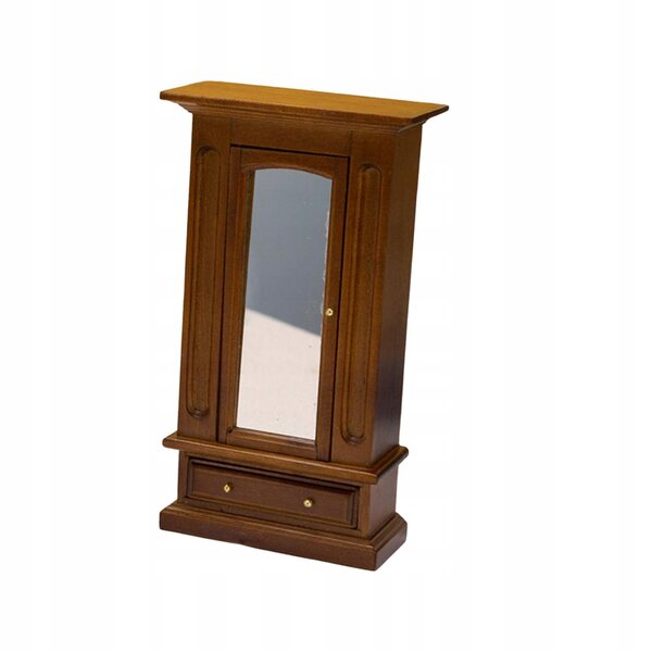 Miniatura 1:12 Mobili in Legno per Casa delle Bambole - Mini Armadio Vintage con Specchio