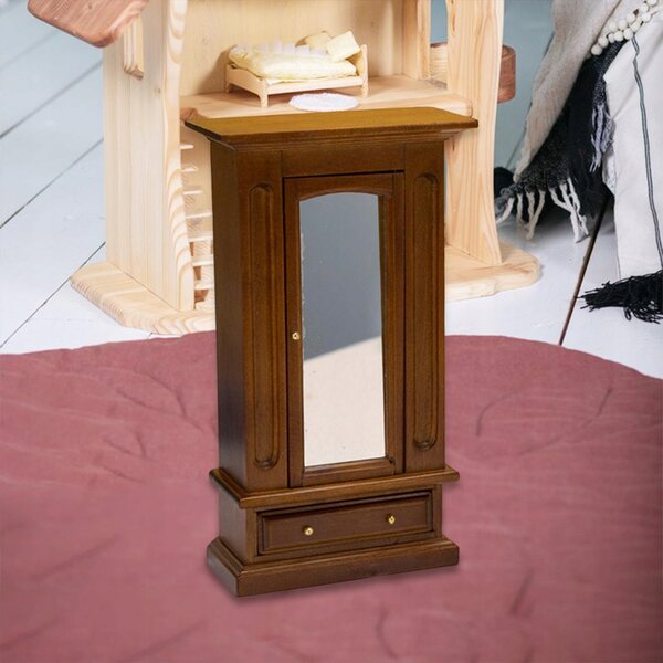 Miniatura 1:12 Mobili in Legno per Casa delle Bambole - Mini Armadio Vintage con Specchio