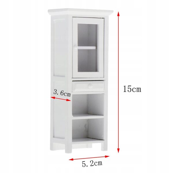 1:12 Puppenhausmöbel aus Holz – elegantes Tisch- und Sideboard-Set