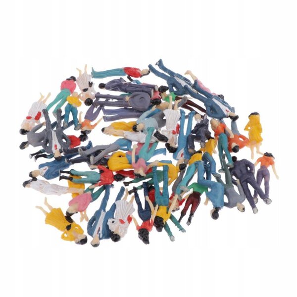 Set 50 bambole modello 1:50 per tavolo da sabbia artigianali colorate