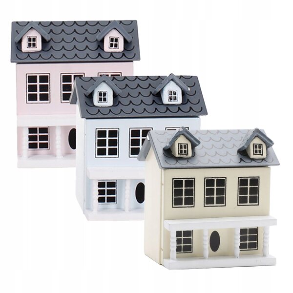 Set di 3 Miniature in Legno per Decorazione Casa delle Bambole e Gioco Creativo