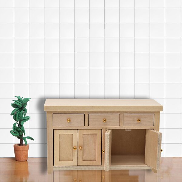 1:12 Miniatur-Kleiderschrank aus Holz für detaillierte Puppenhaus-Einrichtungen